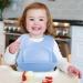 Vicloon Silicone Baby Bib 2PCS - Waterproof Bibs with Food Catcher Pocket - Adjustable Unisex Toddler Bibs (Grey-Blue) - Buy Online on GoSupps.com