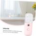 BIUDECO 1pc Portable Humidifier Face Mist Sprayer Machine Facial Steamer Plastic Student Usb Small Fan Pink 14.5X4CM Pink - Buy Online on GoSupps.com