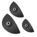 Housoutil 6 Pcs Eyeshadow Eye Makeup Eye Shadow Stamp Crease Tool Sealing Ring Make up 5*2.5cm Black