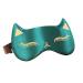 Mulberry Silk Sleep Blindfold Eye Mask 100% Mulberry Silk Sleep Eye Mask Soft and Comfortable with Cute Cat Pattern It can Help You Fall Asleep Faster and get Relaxed Eye Mask for Men Women Green