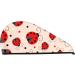 Microfiber Hair Drying Cap - Red Ladybug Towel Wrap for Quick Drying Thick Curly & Long Hair | Soft Absorbent Hair Towel with Button - Buy Online on GoSupps.com