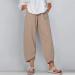 Womens Cotton Linen Jogger Pants with Elastic Waist and Pockets - Comfy and Casual - Buy Online on GoSupps.com
