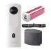 Ricoh Theta SC2 360-Degree 4K Spherical VR Camera (White) with Power Bank, TL-1 Lens Cap and Lens Pen Bundle (4 Items)