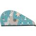 Teal Mama Llama Microfiber Hair Towel | Soft & Super Absorbent Quick-Dry Hair Cap for Women with Long Curly & Thick Hair - Buy Online on GoSupps.com