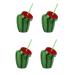 NUOBESTY Halloween Decorations 4pcs Watermelon Sippy Cup with Straw Watermelon Shaped Drinking Cup Summer Sippy Cup for Watermelon Summer Party Supplies Halloween Decor