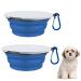 JVHLOV 350ml 2 pieces of dog bitches foldable travel bowl pet dog bowl with lid portable silicone drinking bowl for cats spout -safe dog apple with mountaineering carabiners for cats