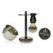 Premium Shaving Brush Kit-4 in 1 Shaving Brush Set for Men Includes Shaving Brush Shaving Cream Soap Stainless Steel Bowl and Safety Shaving Stand for Mens Shaving Gift Set(Black)