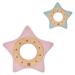 Kikkaboo teething ring Star beech wood silicone teething aid grasping toy from birth color: pink