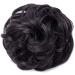 Dark Brown Messy Curly Hair Bun Scrunchie Extension | Wavy Ponytail Donut Chignon Hairpiece - Buy Online on GoSupps.com