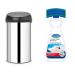 Brabantia 60 Litre Large Kitchen Touch Bin (Brilliant Steel/Matt Black Lid) Removable Lid & Dr. Beckmann Carpet Stain Remover | Removes New and Dried-in Stains | Includes Applicator Brush 650 ml