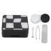 Dekaim contact lens box simple black and portable mini contact lens color contact storage box with tweezers and suction rod for the travel agency outdoors