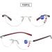 Vevesmundo Crescent Glasses for Women - Blue Light Filter Floral Halfbrand Reading Glasses +1.0 to +4.0 - Stylish Purple 3.5 Diopter Visual Aid - Buy Online on GoSupps.com