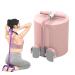 Multifunctional Pedal Puller Resistance Rope Adjustable Tension Rope Elastic Yoga Pedal Puller Resistance Band Sit up Exercise Equipment Tension Rope for Abdomen Waist Arm with 6-Tube Rope Pink