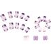 24pcs Short Square False Nails French Tip Stick on Nails Purple Flower Press on Nails Removable Glue-on Nails Full Cover Acrylic Fake Nails Women Girls Nail Art Accessories 0220Y36 - Buy Online on GoSupps.com