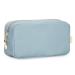 Wandering Nature Makeup Bag for Handbag Small Cosmetic Bag for Purse Travel Make Up Bag for Women with Slip-in Pockets Makeup Pouch Eco Vegan Leather Blue (Patent Pending) Blue M