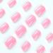 Rose Pink Square Press-on Nails - Full Cover Short Fake Nails for Women & Girls | Glossy Acrylic Design - Barbie Powder - Manicure Art Decor - Buy Online on GoSupps.com