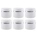 6 pieces 8 OZ (250 ml) White plastic cosmetics glasses with inner liners and Dome Lid refillable make-up cosmetic container pot for scrubs ole ointment creams lip balm lotions nail accessories