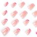 24 PCS French Tips Press on Nails Medium Length Glossy Pink White False Nails - Full Cover Design for Women, Girls, Party & Salon - Buy Online on GoSupps.com