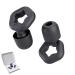 Ear Plugs for Noise Reduction Integrated Design Silent earplugs-Super Soft for Sleep Focus Travel Work Swim Concert with S/M/L Silicone Ear Tips 3 Sets -25-35dB (Black)