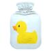 Heat bottle with cover 1 l of durable warm-up bag for hand feet shoulder and neck pain cramps heating press and heat therapy pattern from yellow duck funny