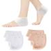 4 pieces silicone heel cushion breathable heel spur inserts heel protection for shoes heel pillows for relief heel pain dry cracked white meat -colored