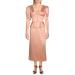 Danielle Bernstein Women's V-Neck Ruffle Midi Dress in Cork 36