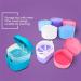 Leakproof False Tooth Retainer Case - Pink Teeth Storage Box with Strainer for Travel & Cleaning - Buy Online on GoSupps.com