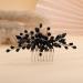 Kercisbeauty Black Rhinestones Beads Hair Comb for Wedding Brides Small Cute Handmade Hair Piece for Prom Special Events Women Girls Gothic Jewelry - Buy Online on GoSupps.com