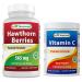 Best Naturals Hawthorn Berry 565 mg & Vitamin C Powder 1 lb