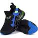 Kids Running Tennis Shoes - Coolloog Lightweight Breathable Athletic Sneakers, Black/Blue, Size 1 Big Kid - Buy Online on GoSupps.com