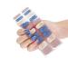 NCTCITY Gel Nail Polish Strips Stickers 20 Full Wraps Semi-Cured Nail Art Sticker Waterproof Self-Adhesive Gel Stickers Decals with Nail File for Cute Women Girls (Blue Colorful Bling) Bss-0069