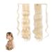 Traziewell Blonde Wrap Around Ponytail Extension Curly Ponytail Extension Heat Resistant Synthetic Natural Wavy Hairpieces Wrap Around Pony Tail Hair Extensions for Women Hair Piece 0512 FH000512 One Size