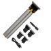 FIOERDTUIE USB Rechargeable Electric T-Blade Trimmer Cordless Powerful Motor Long Battery Life Detachable Blades Hair Cuttings Kit Silver