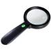 Portable Magnifier 12 Bright LED Lights Hand-held 90Mm HD 20x Lens with a Large Gift Box and Carrying case is Ideal for Reading Small Letters map to Check Black Magnifying Full of Stars
