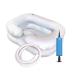 TouchUps Inflatable Crescent-Shaped Shampoo Basin Kit with Included Inflation Pump, Pillow, and Washing Hose for Elderly, Disabled, Injured, Bedridden, Handicap