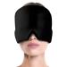Men Women Sleep Eye Mask Cooling Head Wrap for Sleeping Micro Weighted Eyeshade Elastic Blackout Eye Cover Reusable Eye Blindfold Travel Eyeshade with Cooling/Heated Gel Pad