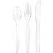 Party Bargains Sapphire Design Disposable Cutlery Set - 360 Pieces (180 Forks, 120 Spoons, 60 Knives) - Clear Color - Ideal for Parties and Events - Buy Online on GoSupps.com