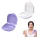 Fish can dentist dose 2PCs braces box braces cannate spanging box bite can prosthesis box protes container denture box prosthetic travel dental retainer box purple+white