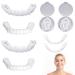Frenzify 2 pairs of temporary prostheses teeth cosmetic veneers teeth immediate teeth upper and lower veneers snap on comfort prostheses for bad teeth unit size
