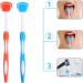 Milisten Silicone Scraps Toothbrush Set - 4PC Tongue Brushes for Fresh Breath | Blue & Orange Plastic Cleaner & Spatula - Buy Online on GoSupps.com