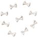 50x/Set Bowknot French Bow Nails Art Alloy Bow Nails Art Decoration Supplies For Salons Silver Bow 9 X 6mm