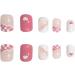 Square Short Fake Nail Full Cover with Glue Detachable French Heart Press on Nails 24 Pieces Finger Nail Art Tips for Nail Salons and Women DIY Nail Art - Buy Online on GoSupps.com