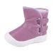 LACOFIA Toddler Boys Girls Anti-Slip Rubber Sole Waterproof Winter Warm Snow Boots 4 UK Child C Purple