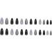 JUSTOTRY 24 Pcs Glitter Stiletto False Nails Short - Grey & Black French Almond Fake Nails with Nail Glue - Women's Nail Art Set - Buy Online on GoSupps.com