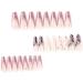 24pcs Long Coffin Shaped Ballet Fake Nails with Rhinestone Butterfly Pattern Design French Fake Nails for Women and Girls Nail Tips 19 - Buy Online on GoSupps.com