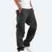 Men's Relaxed Fit Khaki Cargo Pants - Slim Beach Work Streetwear with Zipper Pockets | Black, Small - Buy Online on GoSupps.com