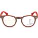 Bezax Retro Round Frame Wooden Grain Reading Glasses +1.0 to +3.0 | Blue Light Blocking for Presbyopia | Stylish & Comfortable Black +2.00 - Buy Online on GoSupps.com