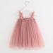 PythJooh Baby Girl Tulle Dress | Toddler Sleeveless Butterfly Wings Tutu Princess Dress | Daisy Stars Sundress for 0-4 Years | Dusty Pink - Buy Online on GoSupps.com