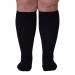 WSYKC Large compression stockings (3 pairs) suit compression stockings 20-30mmhg suitable for wearing people with wide calves Black-Xl (3 pairs) XL (3 pairs) black
