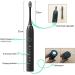 Sonic Electric Toothbrush with 8 Brush Heads | Rechargeable Power Toothbrush for Adults | 6 Modes | Fast Charging | Daily Oral Cleaning | Electronic Tooth Brush (Black) - Buy Online on GoSupps.com
